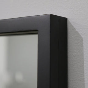 Full Length Black Industrial Metal Mirror detail shot of corner