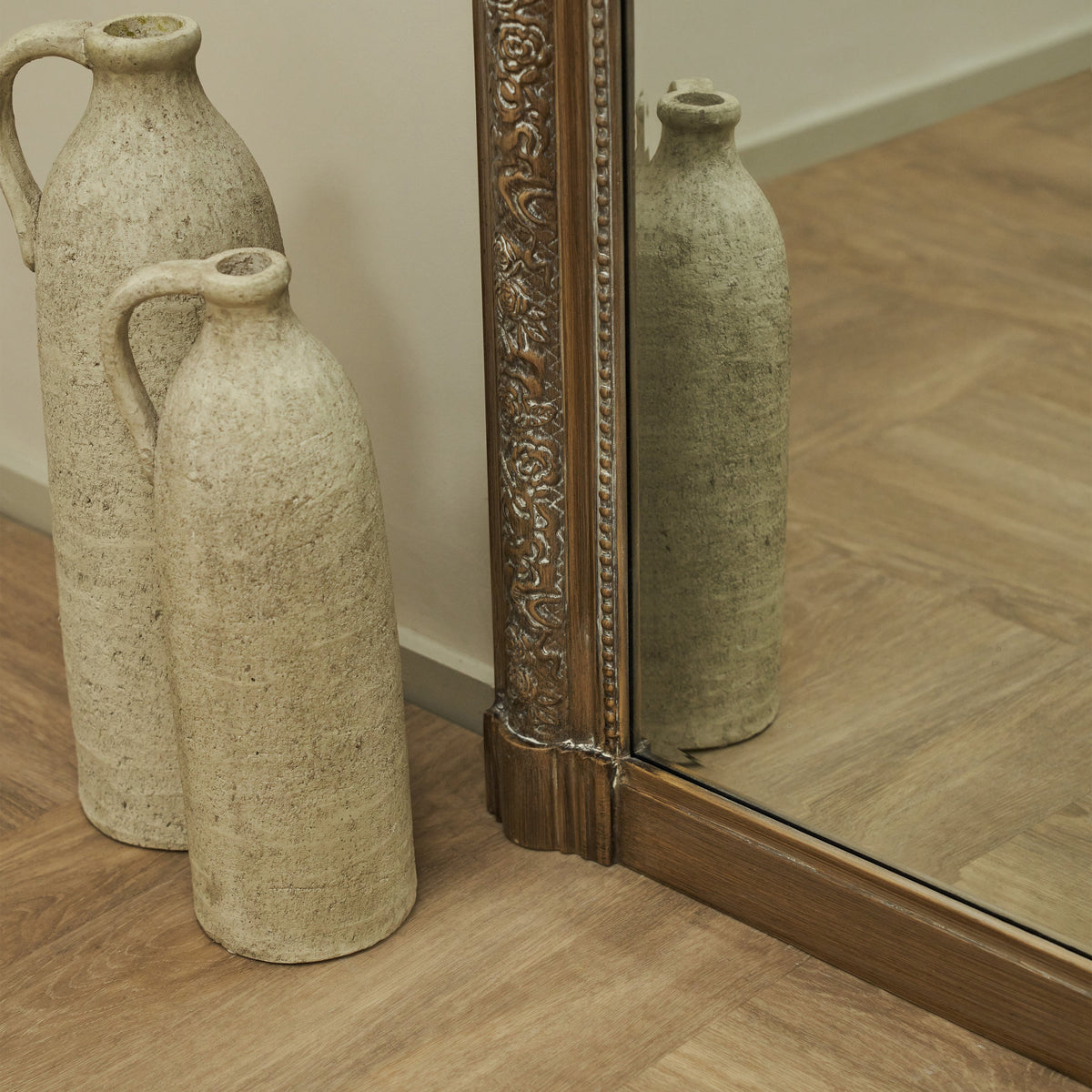Kensington - Full Length Washed Wood Ornate Mirror 196cm x 100cm
