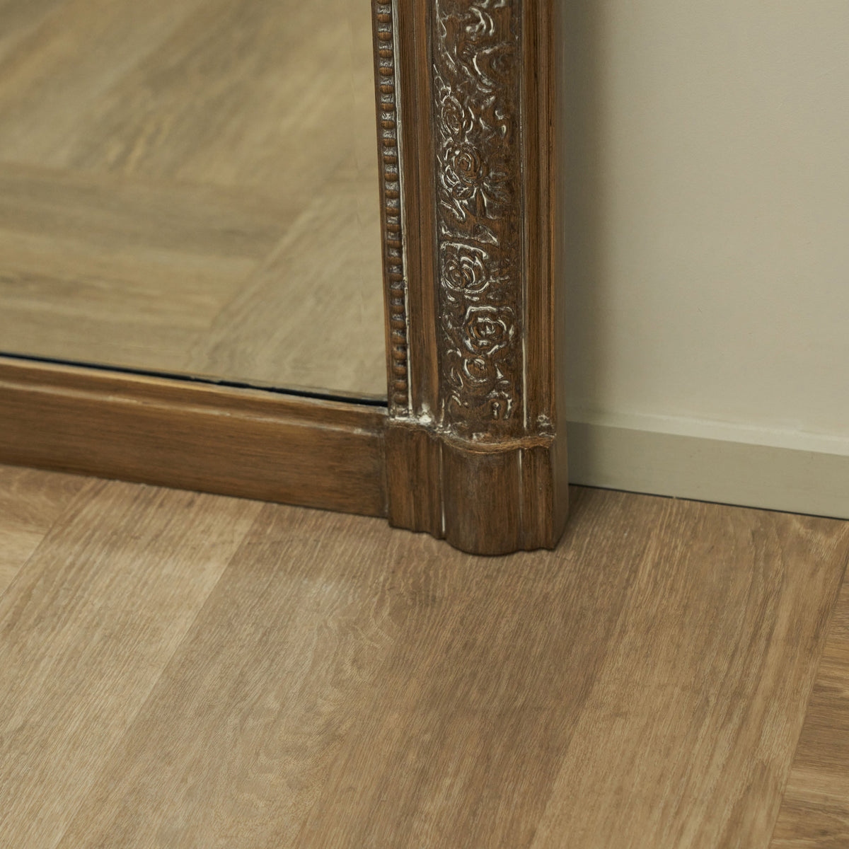 Kensington - Full Length Washed Wood Ornate Mirror 196cm x 100cm