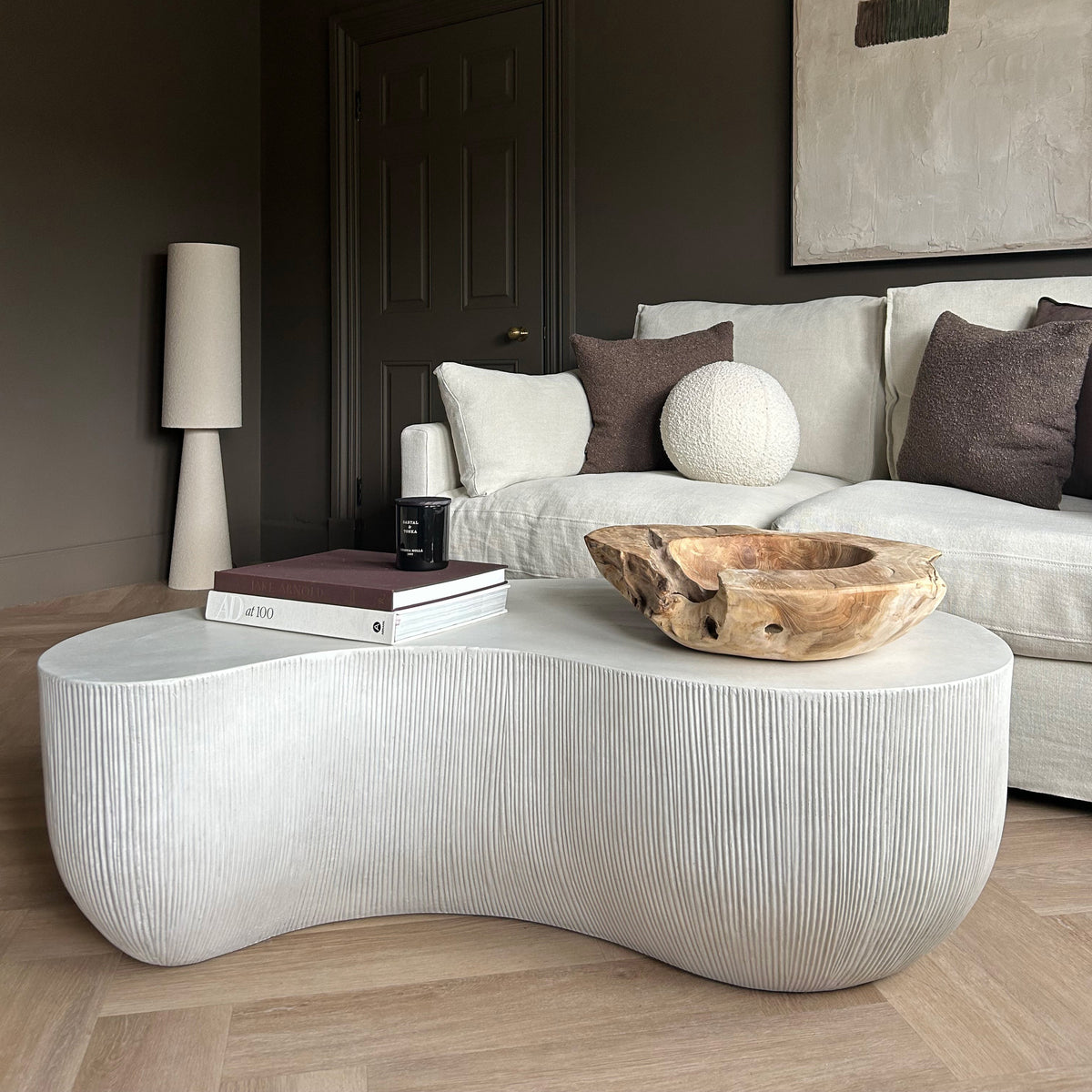 Leonardo - Minimal Concrete Shaped Coffee Table Large