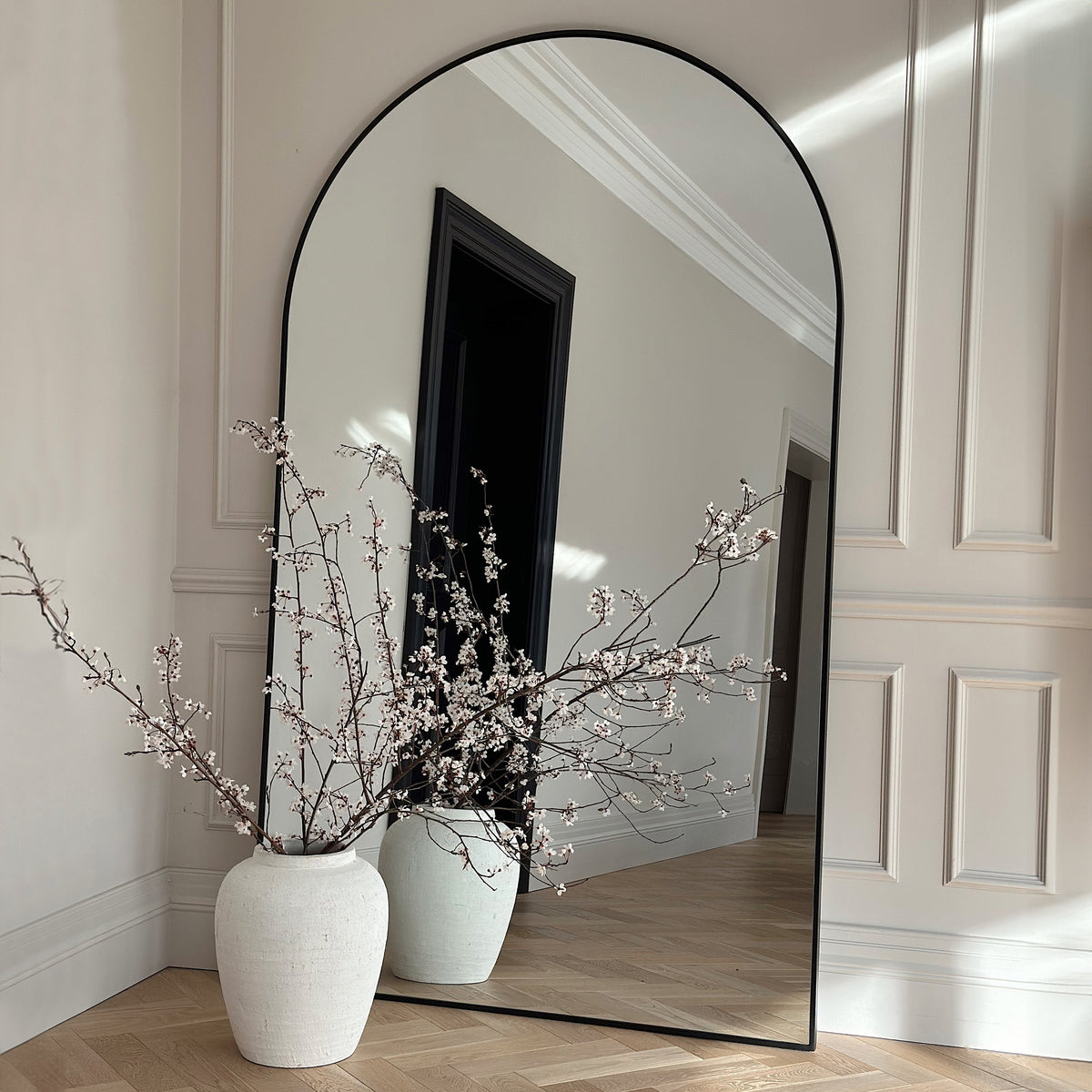 Liberty - Black Full Length Arched Metal Mirror 200cm x 120cm