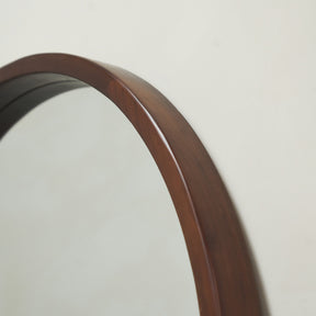 Lilia - Walnut Organic Overmantle Wooden Arched Mirror 120cm x 90cm