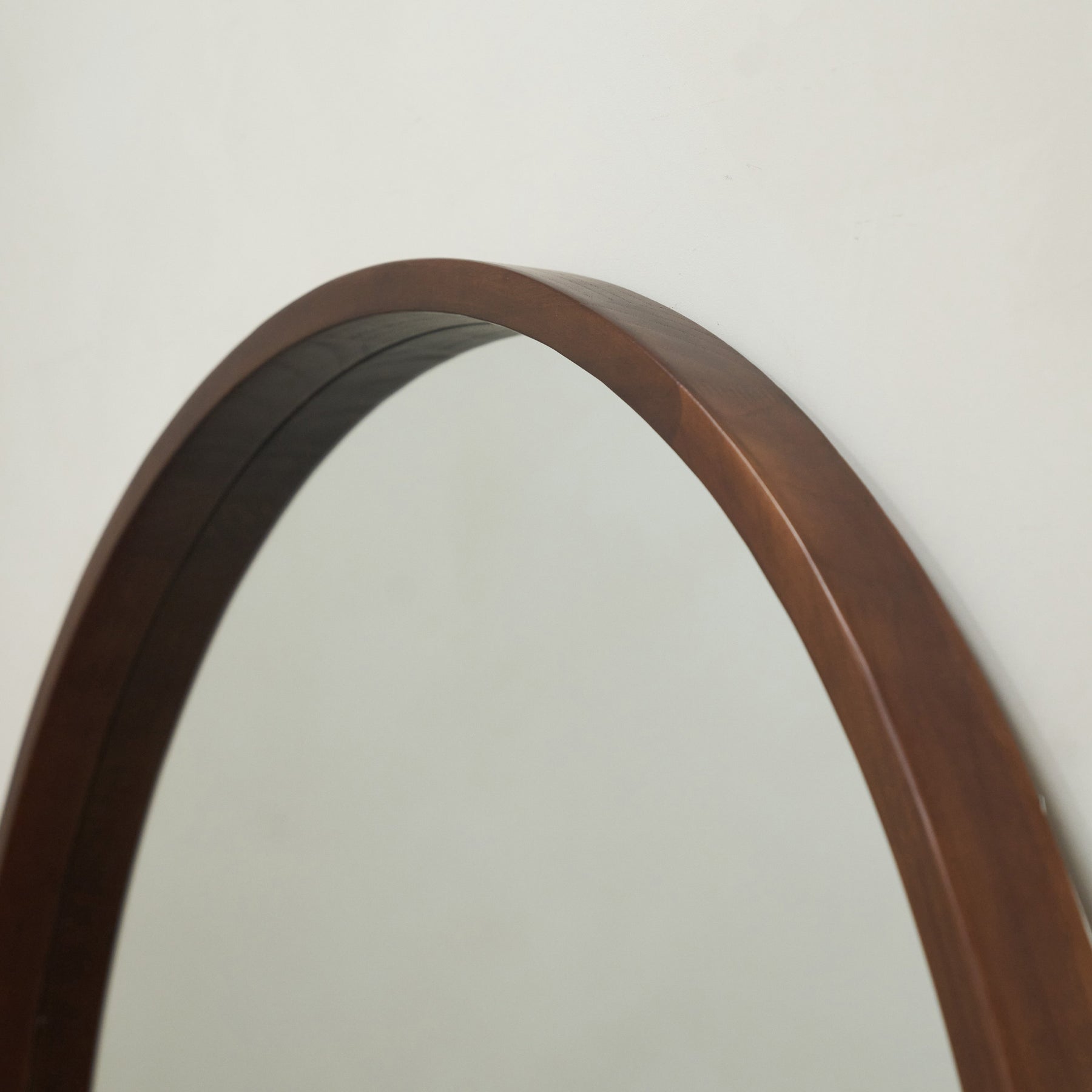 Lilia - Walnut Wide Organic Overmantle Wooden Arched Mirror 90cm x 120cm