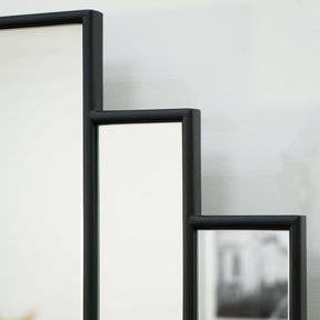 Black Art Deco Rectangular Wall Mirror detail shot of rectangle design