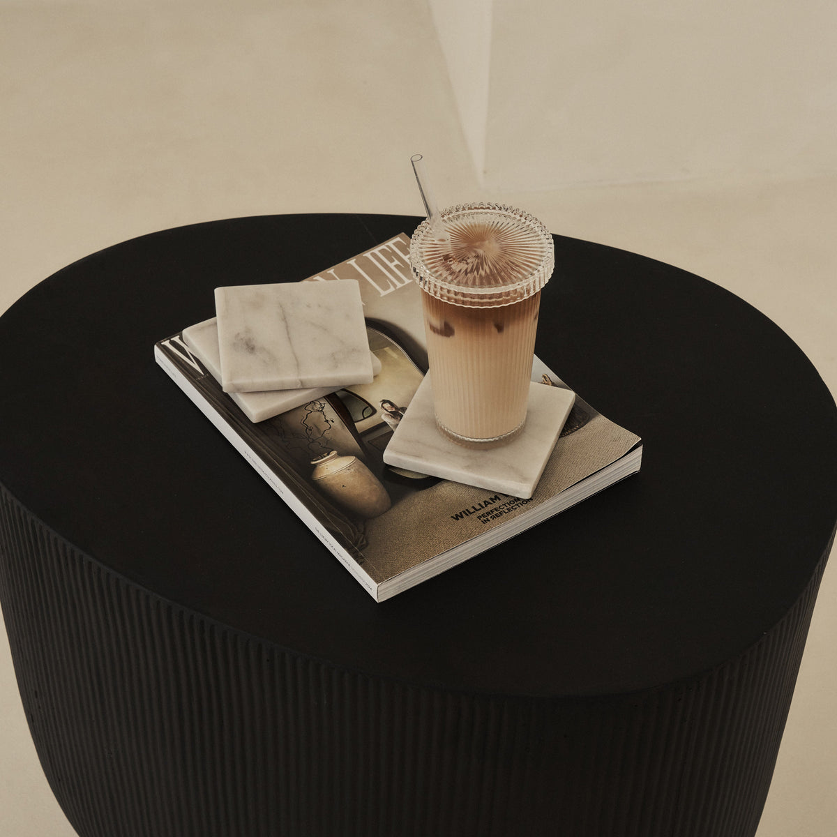 Marbelle - White Marble Coasters Set of 4 Square