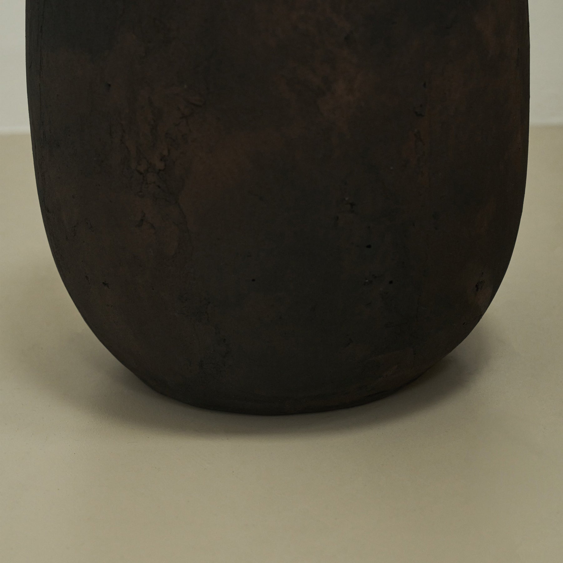 Detail shot of Black Textured Terracotta Large Vase base