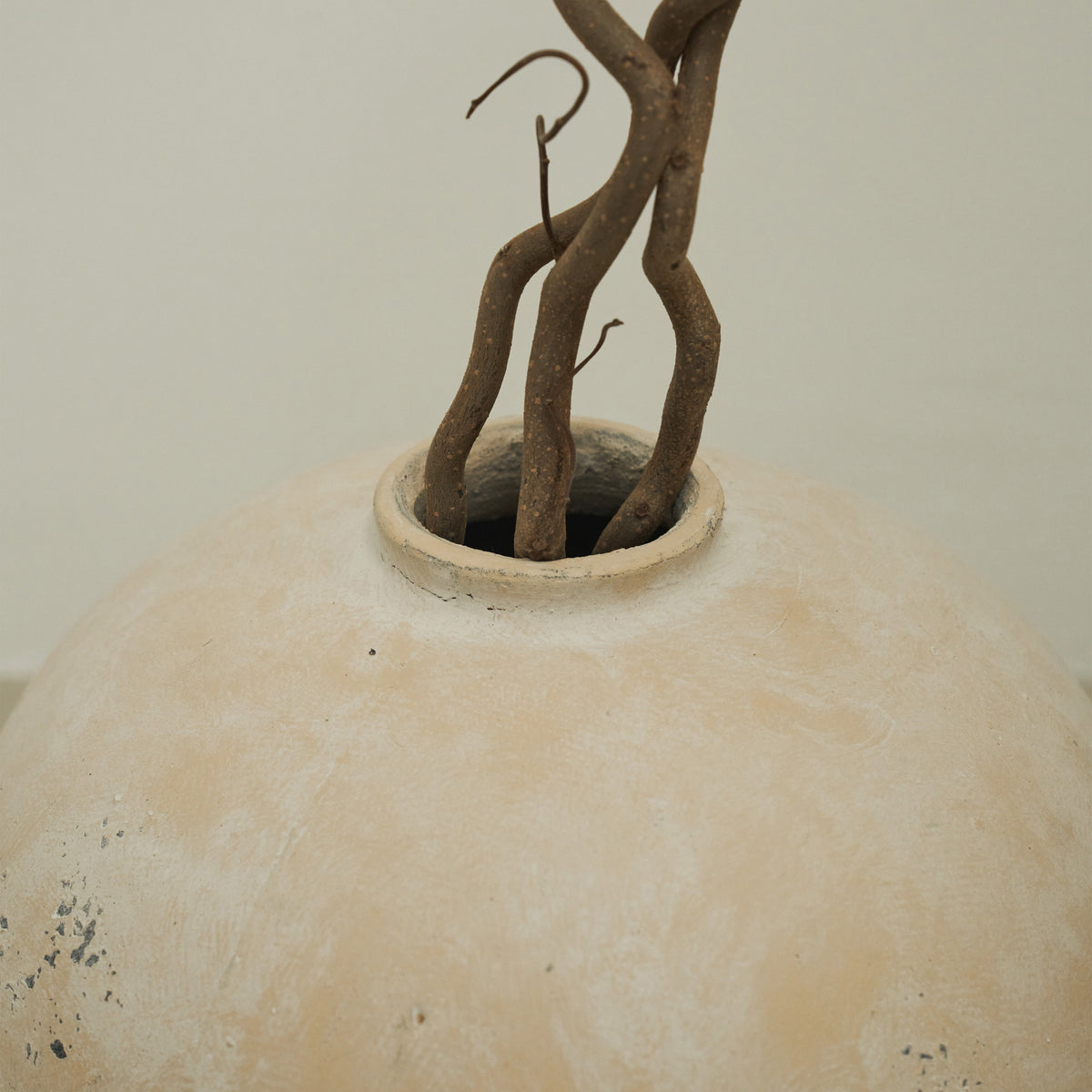 Detail shot of Sand Textured Terracotta Vase rim