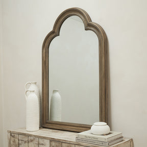 Melilla - Washed Wood Arched Mirror 120cm x 80cm