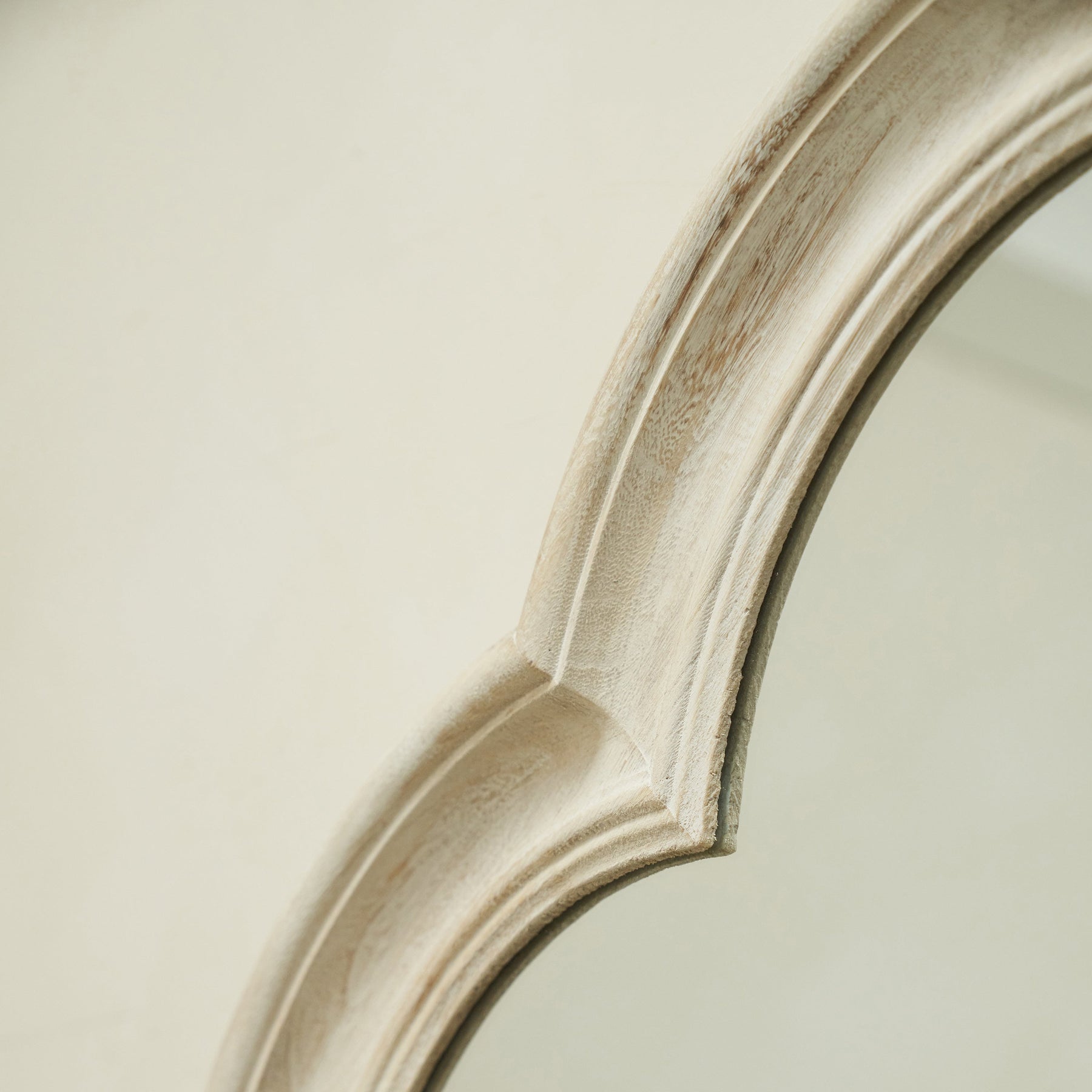 Melilla - White Washed Wood Arched Mirror 120cm x 80cm