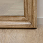 Washed Wood Arched Full Length Mirror detail shot of alternate corner