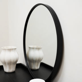 Metro - Black Metal Round Wall Mirror 70cm x 70cm