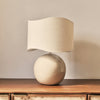 Olera - Beige Gloss Ceramic Wave Shade Table Lamp