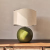 Olera - Olive Gloss Ceramic Wave Shade Table Lamp