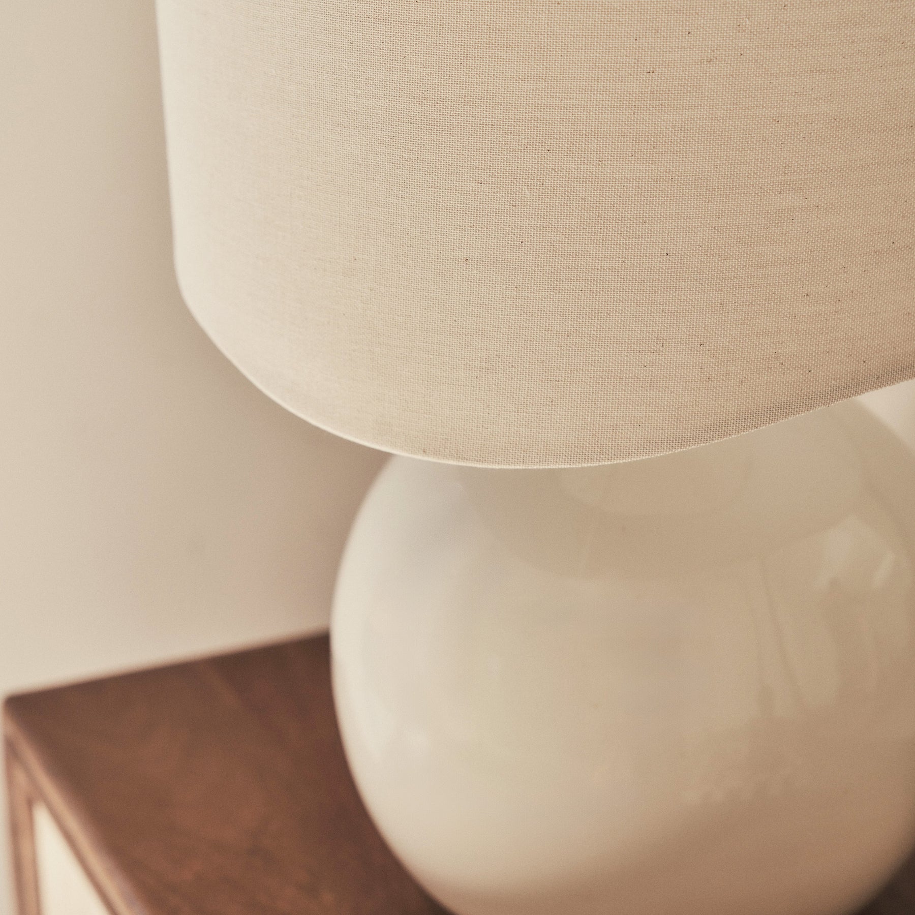 Olera - Ivory Gloss Ceramic Wave Shade Table Lamp