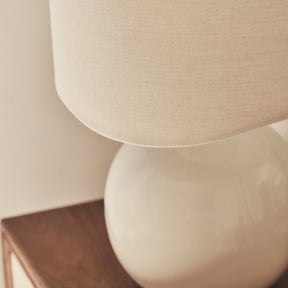 Olera - Ivory Gloss Ceramic Wave Shade Table Lamp