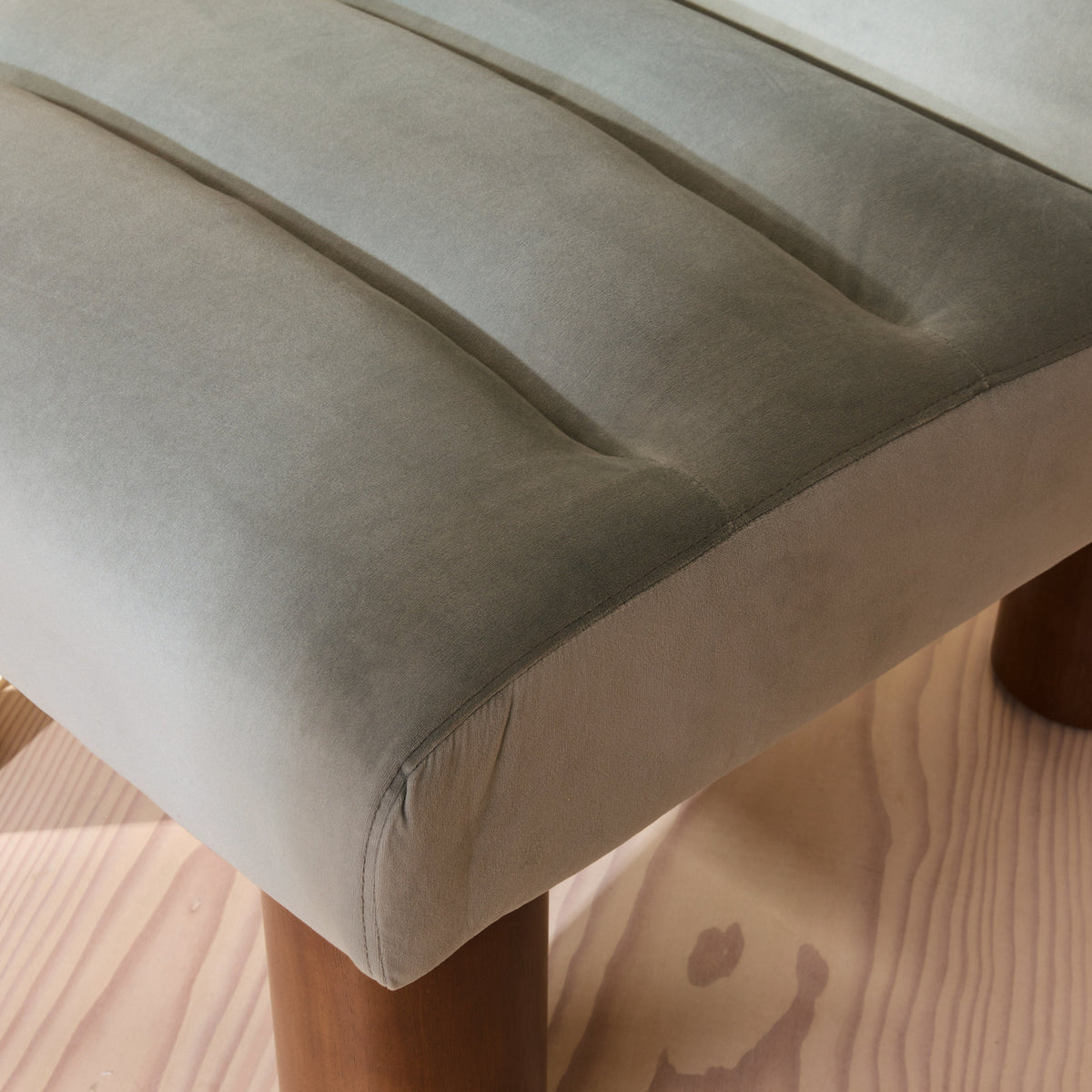 Rowan - Velvet Accent Chair Blue & Dark Wood