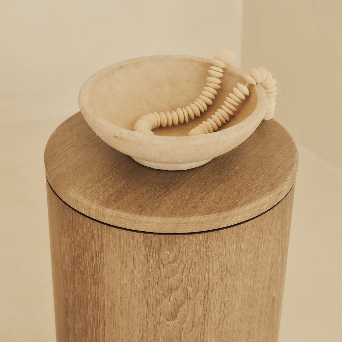 Madison - Washed Wood Round Wooden Minimal Pedestal