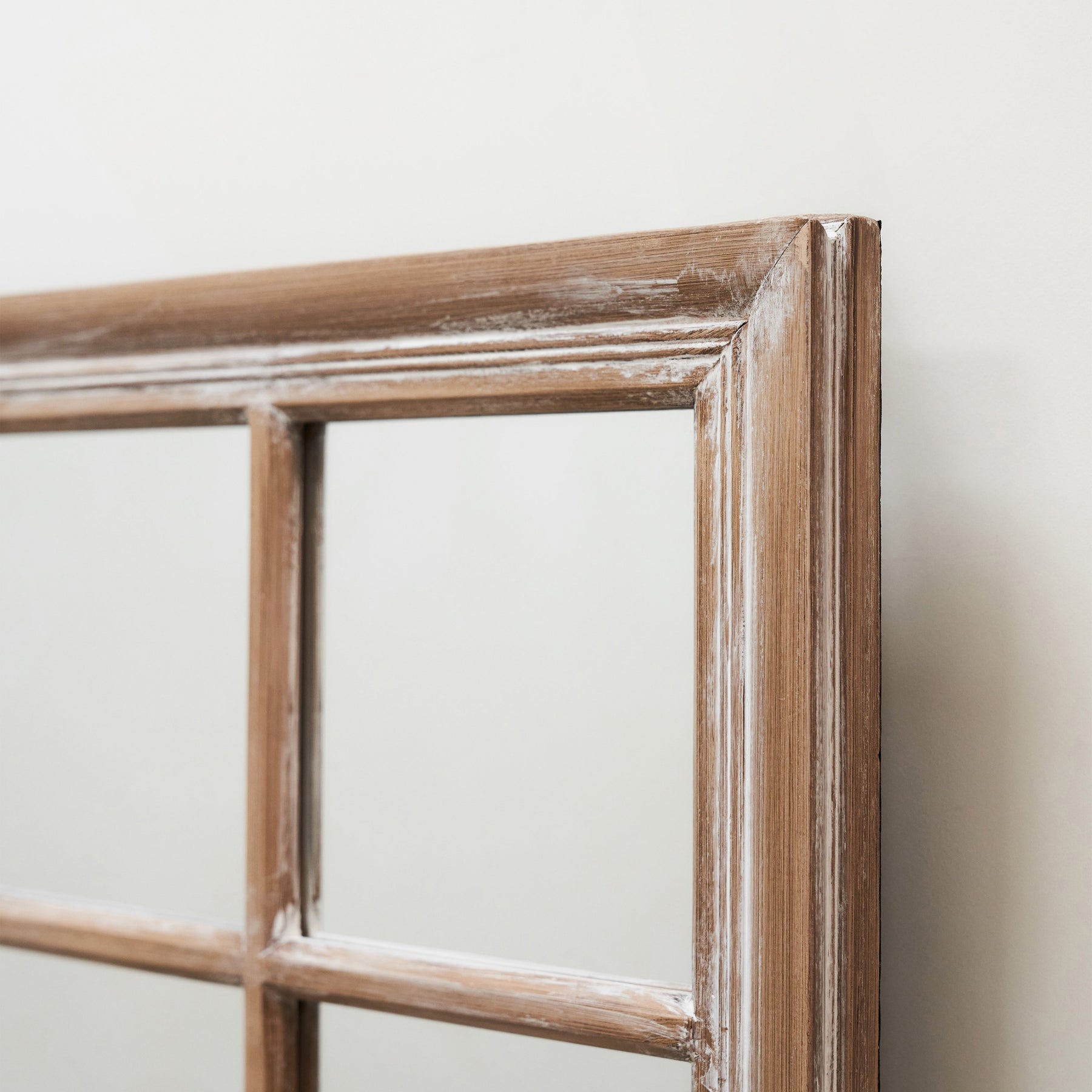 Sasha - Oak Shabby Chic Rectangular Window Mirror 134cm x 70cm