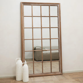 Sasha - Oak Shabby Chic Full Length Window Mirror 180cm x 100cm