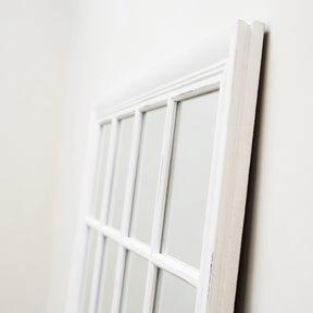 Sasha - White Shabby Chic Full Length Window Mirror 180cm x 100cm