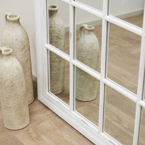 Sasha - White Shabby Chic Full Length Window Mirror 180cm x 100cm