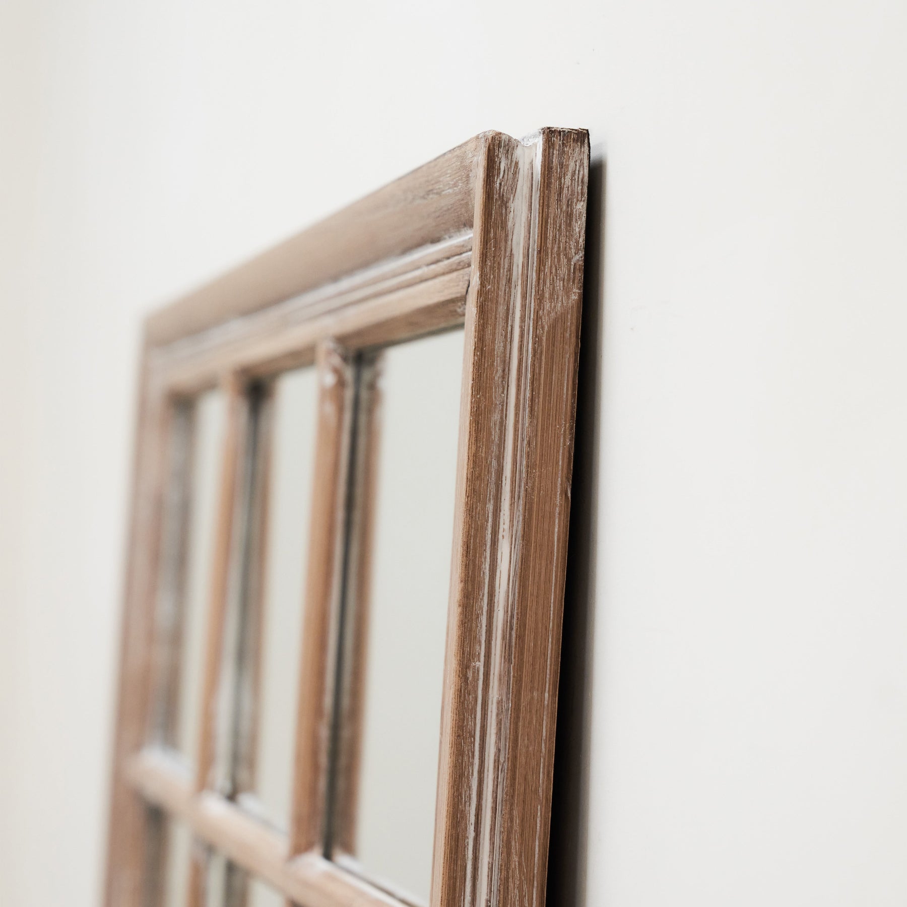 Sasha - Oak Shabby Chic Rectangular Window Mirror 100cm x 75cm