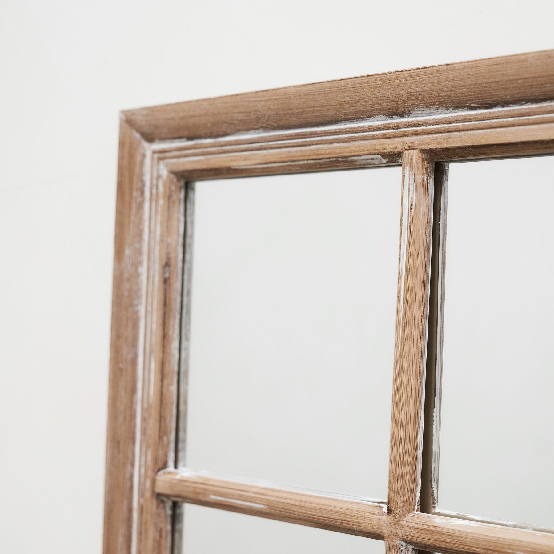 Sasha - Oak Shabby Chic Rectangular Window Mirror 100cm x 75cm