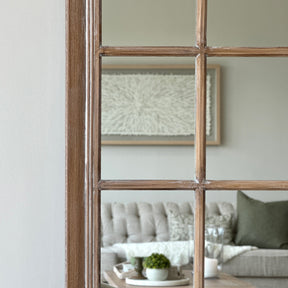 Sasha - Oak Shabby Chic Full Length Window Mirror 180cm x 100cm