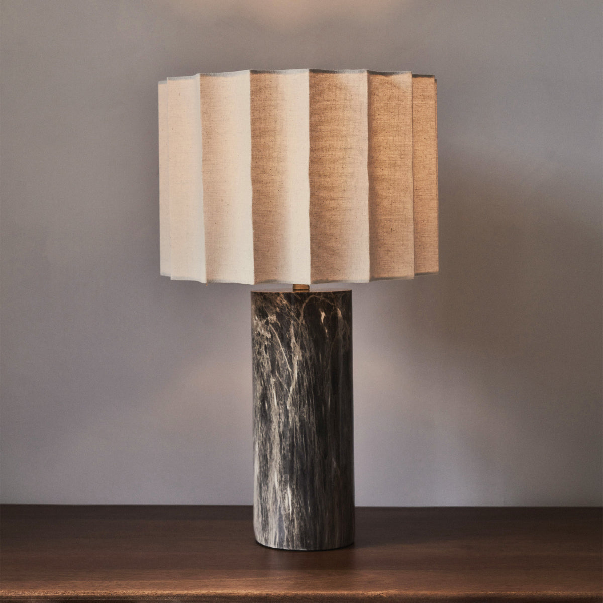 Castella - Dark Emperador Scallop Shade Table Lamp