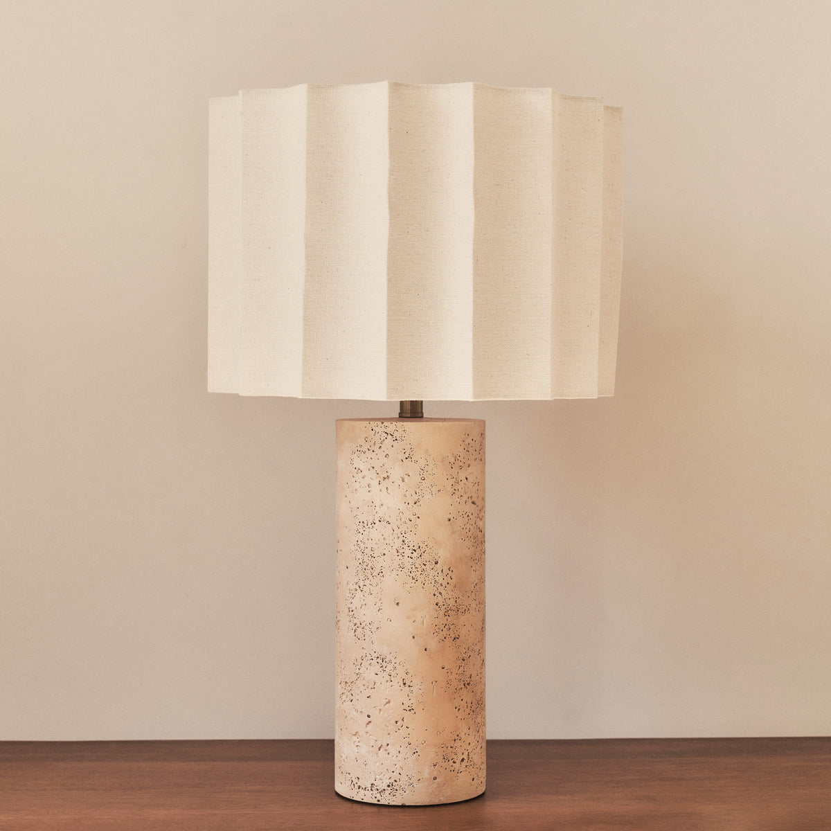 Castella - Travertine Scallop Shade Table Lamp