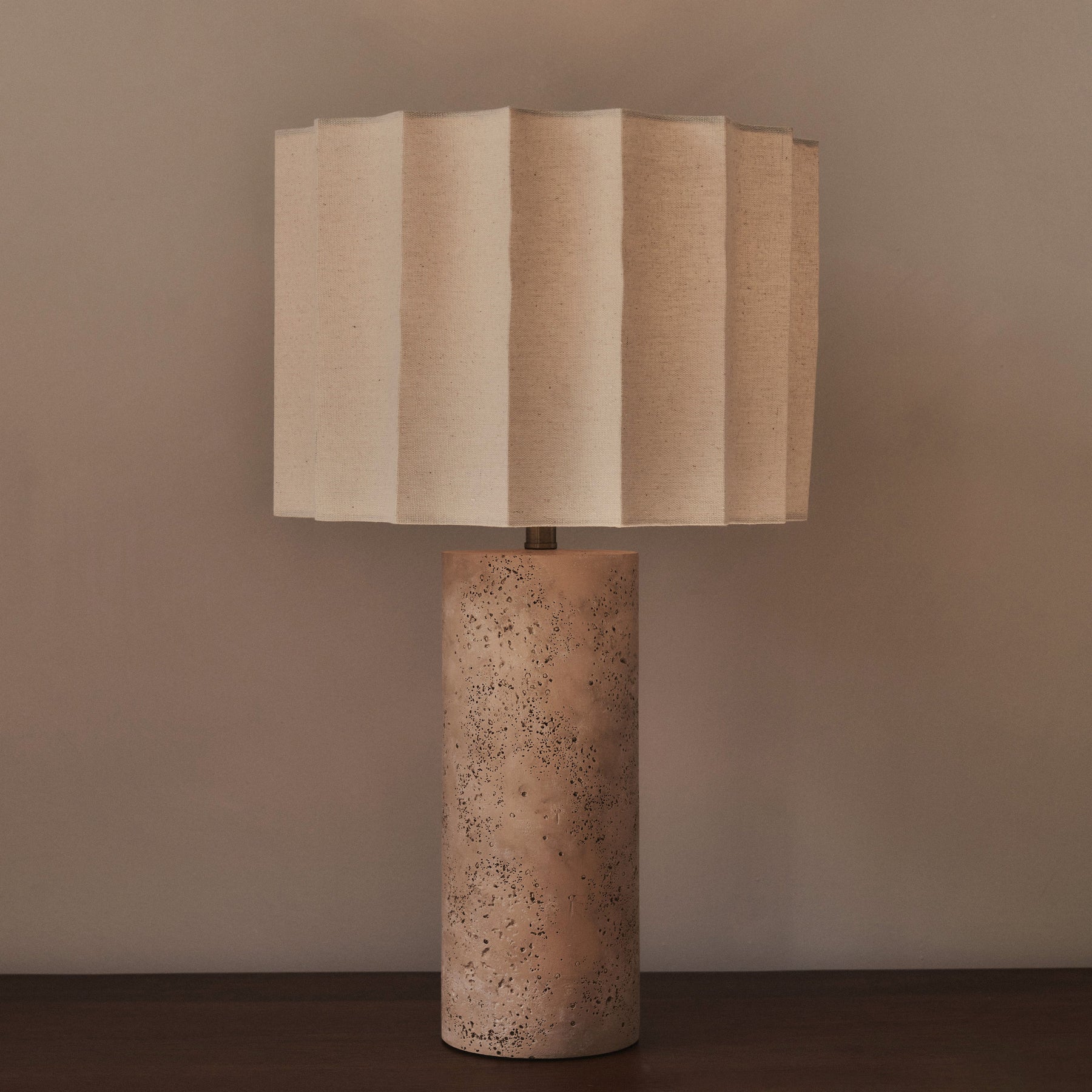 Castella - Travertine Scallop Shade Table Lamp