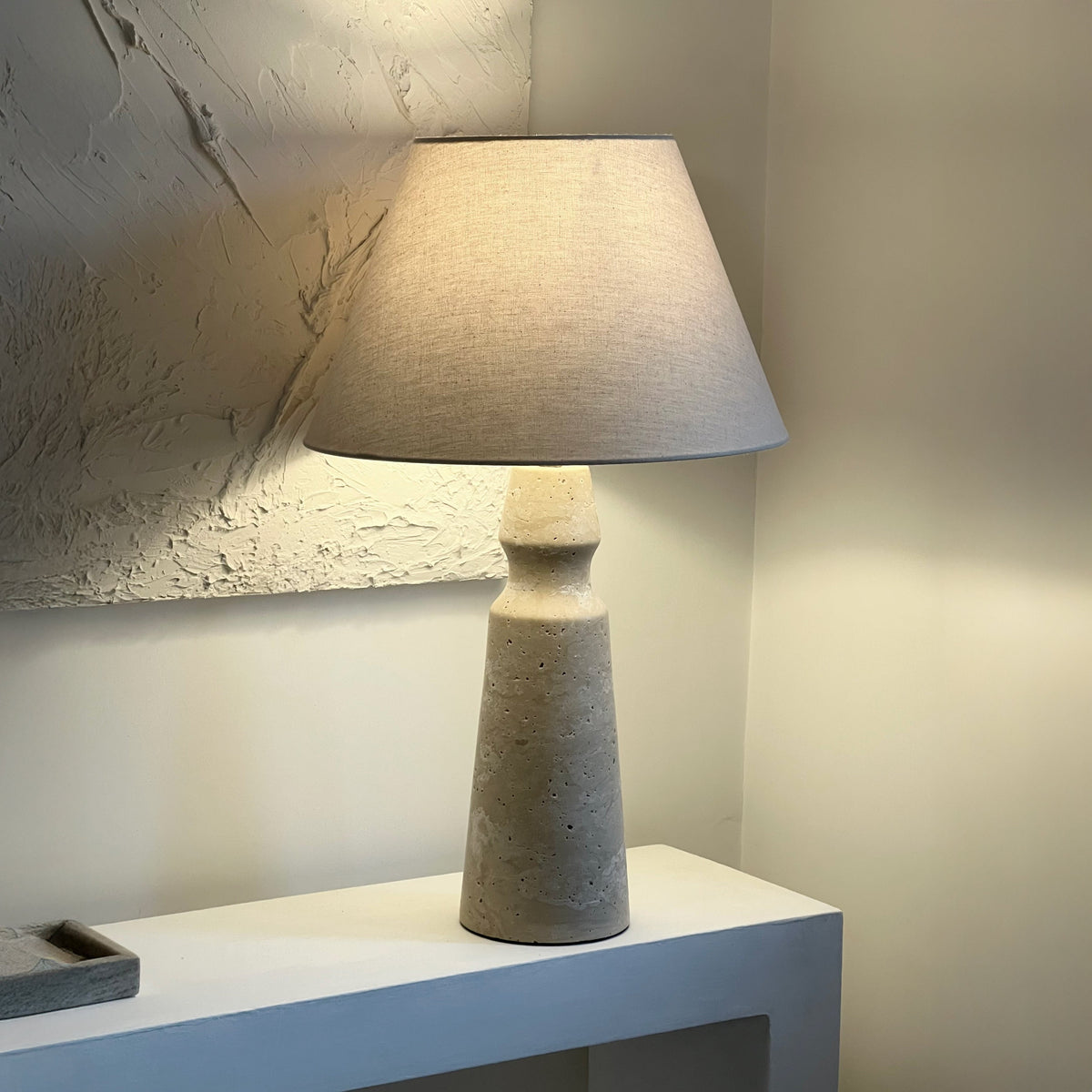 Sienna - Travertine Conical Shade Table Lamp