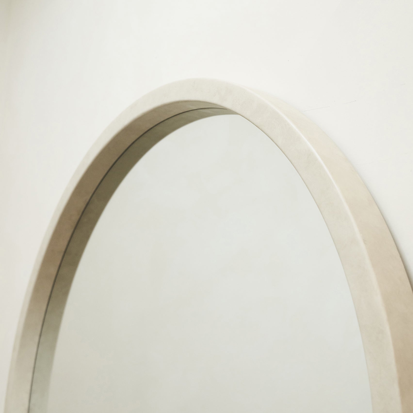 Top half of Extra Large Concrete Round Wall Mirror