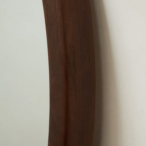 Closeup of Extra Large Walnut Round Wall Mirror wooden grain