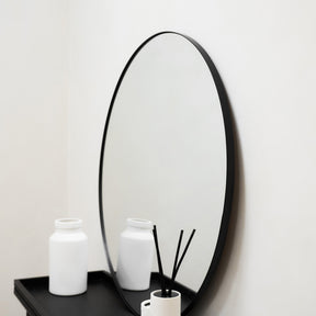 Theo - Black Round Metal Large Wall Mirror 100cm x 100cm