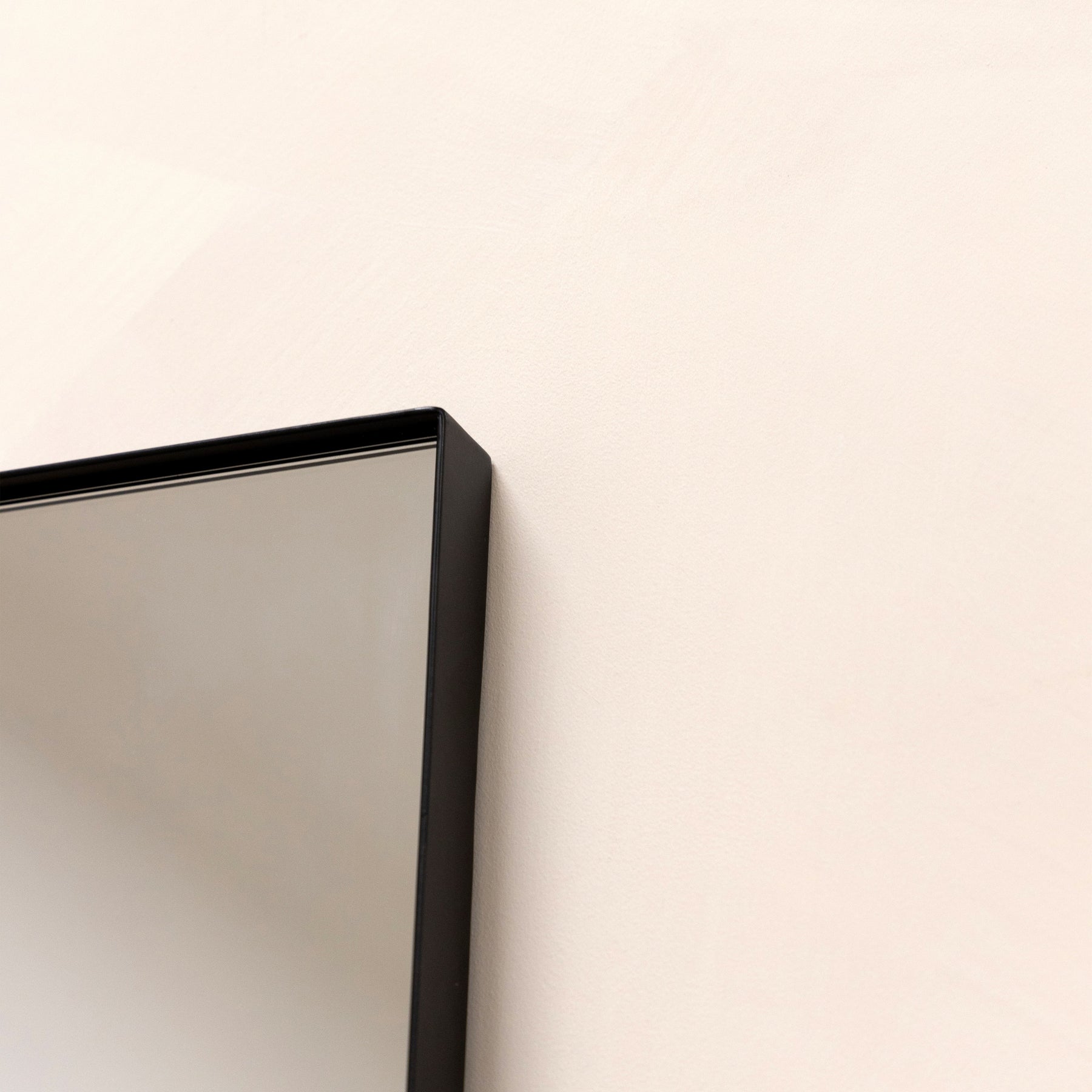 Alternate detail shot of Black Rectangular Metal Large Wall Mirror corner