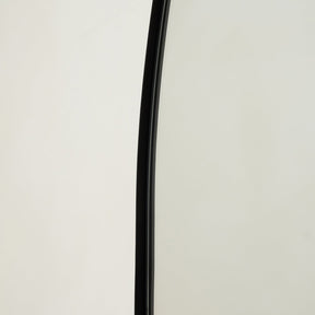 Alternate shot of Full Length Extra Large Black Arched Metal Mirror curved edge