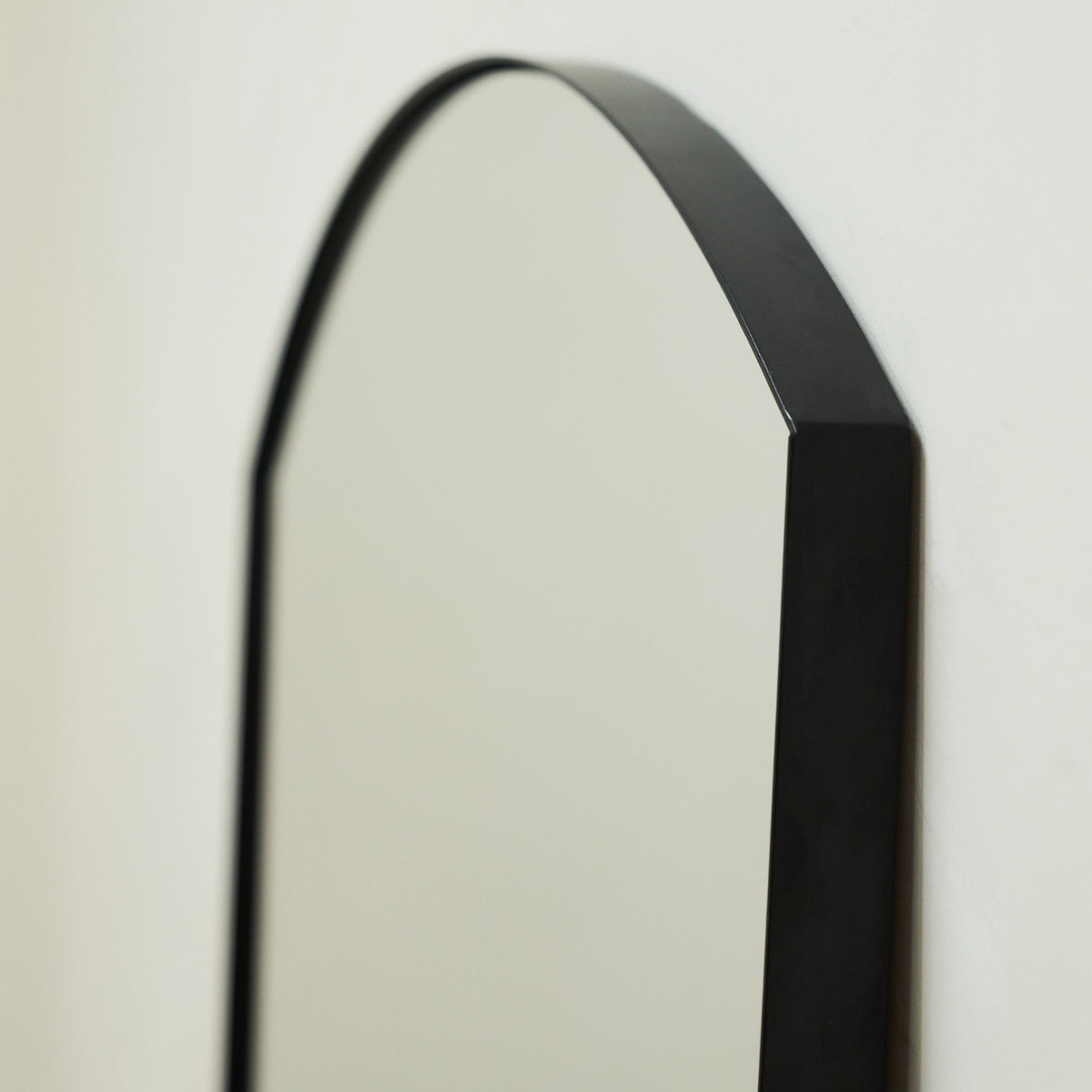 Theo - Black Arched Metal Wall Mirror 90cm x 60cm