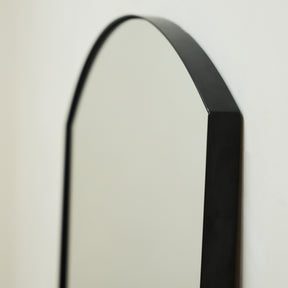 Theo - Black Arched Metal Wall Mirror 90cm x 60cm