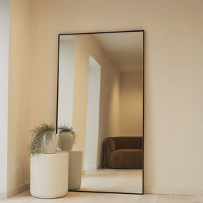 Theo - Full Length Black Extra Large Metal Mirror 180cm x 100cm