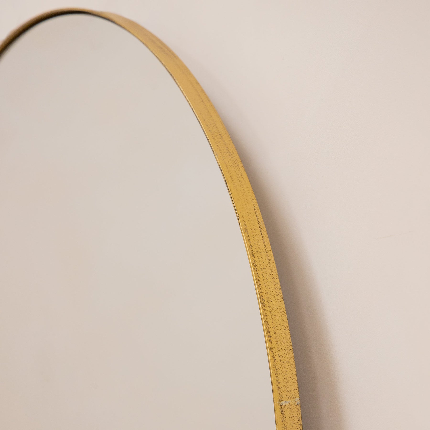 Detail shot of Gold Round Metal Large Wall Mirror frame