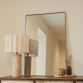 Theo - Gold Rectangular Metal Wall Mirror 90cm x 60cm