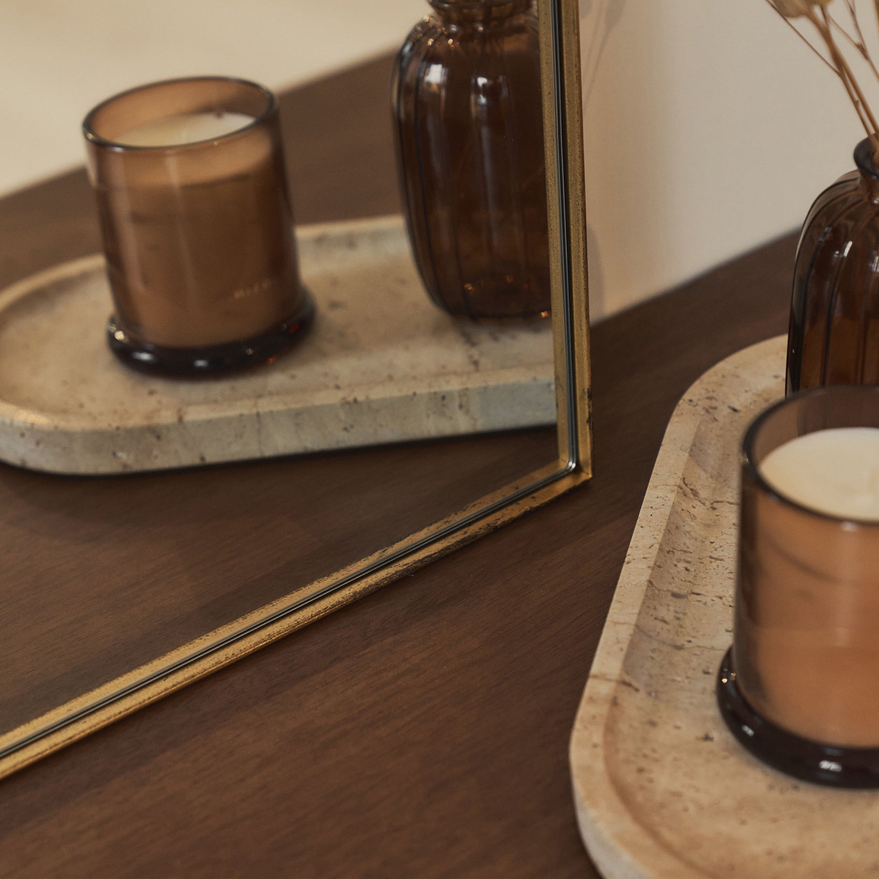 Theo - Gold Rectangular Metal Wall Mirror 90cm x 60cm