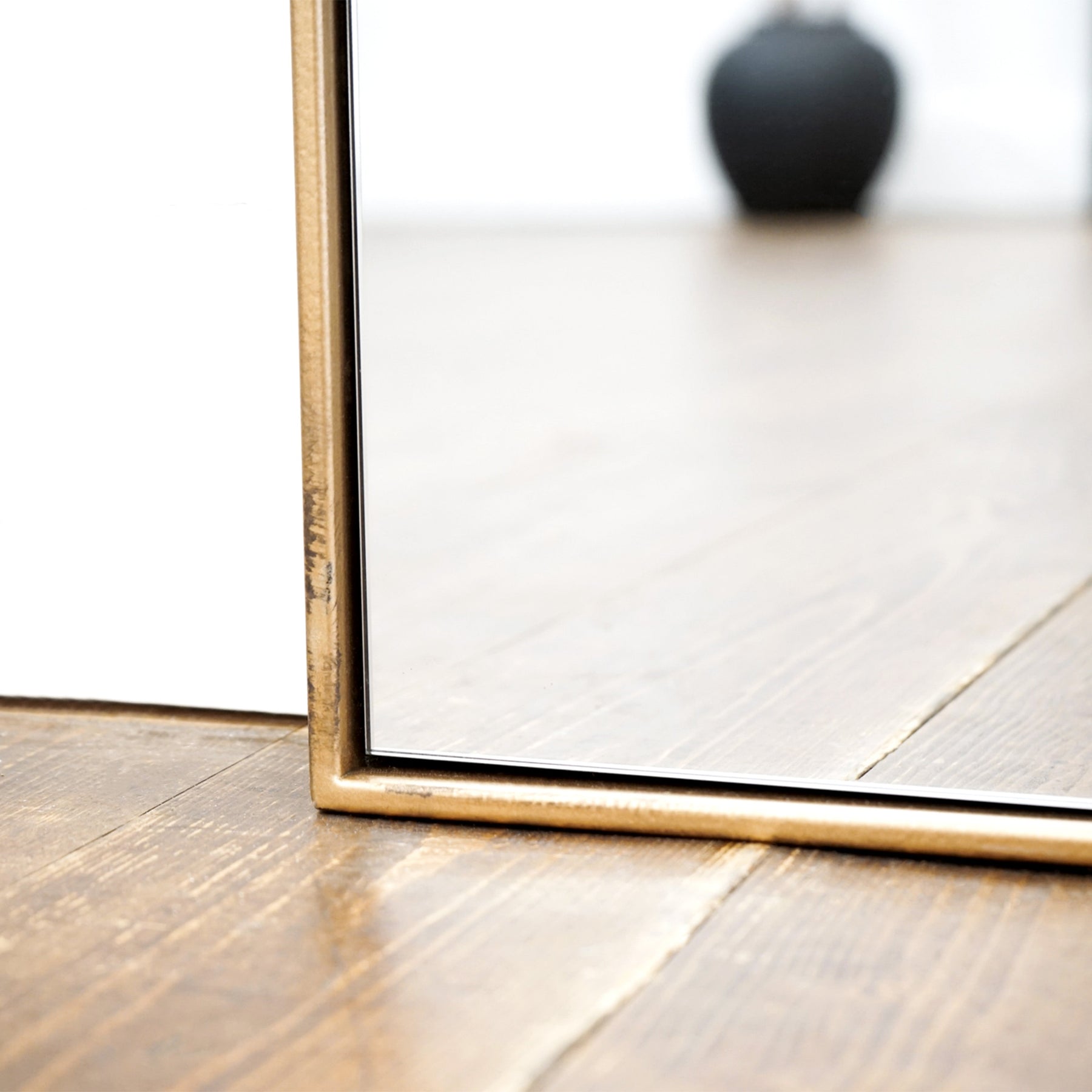 Alternate detail shot of Full Length Gold Rectangular Extra Large Metal Mirror