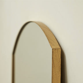 Theo - Gold Arched Metal Wall Mirror 90cm x 60cm