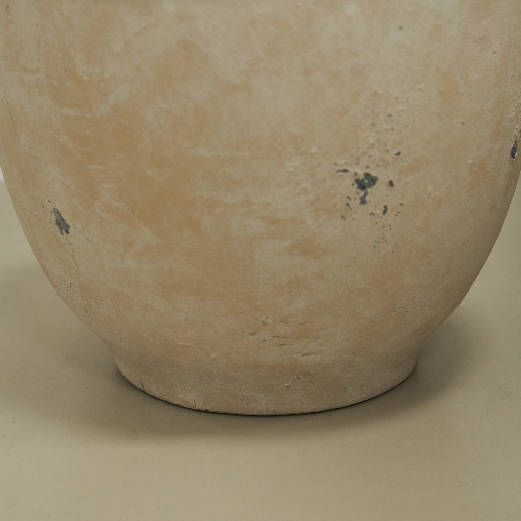 Detail shot of Sand Textured Terracotta Vase base