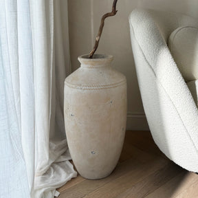 Sand Textured Terracotta Large Vase decorated with branches