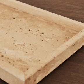 Travara - Cream Travertine Large Rectangular Decorative Tray