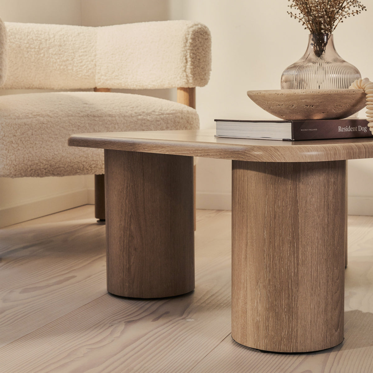 Alina - Washed Wood Square Large Wooden Coffee Table
