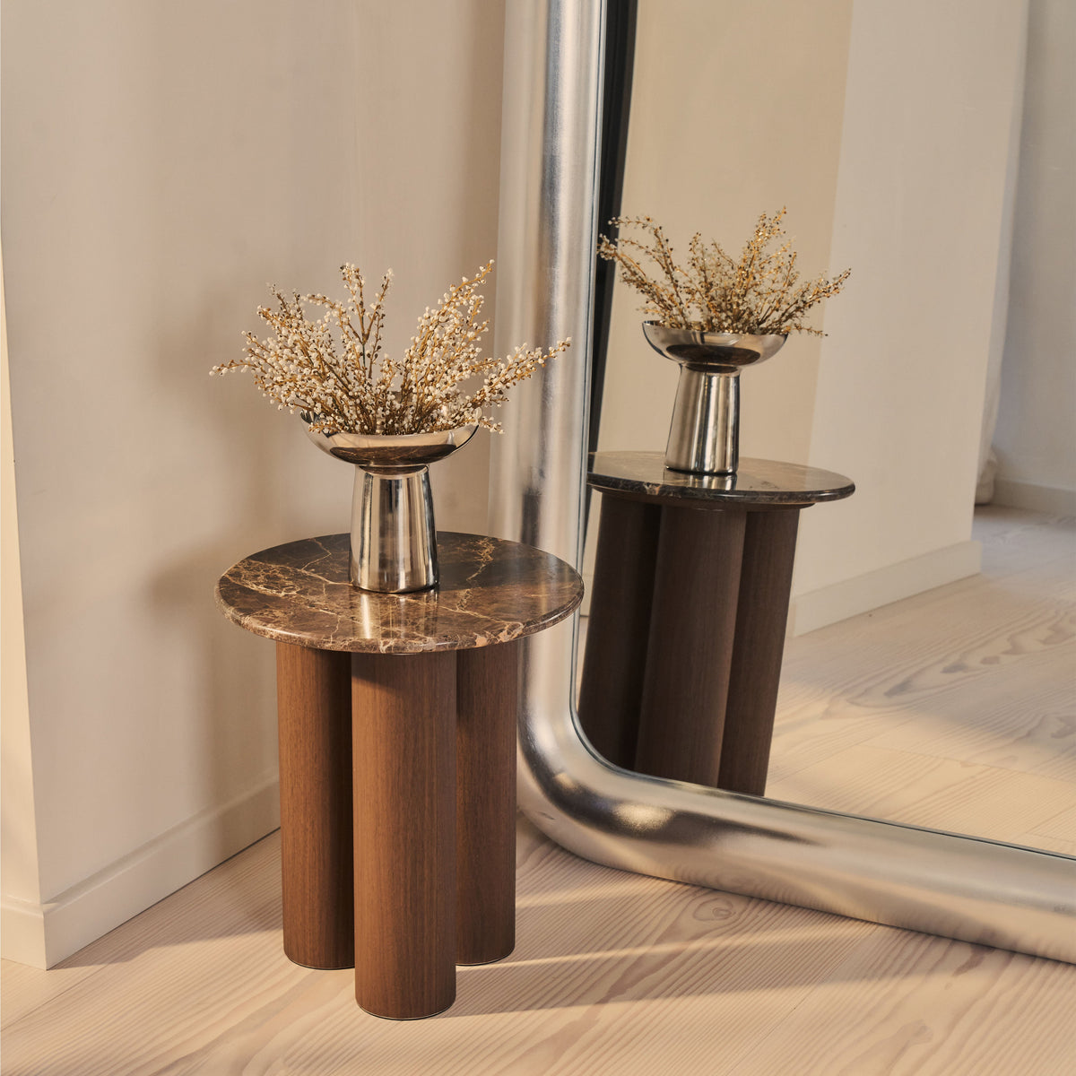 Obsidian - Full Length Rectangular Brushed Chrome Extra Large Mirror 200cm x 120cm